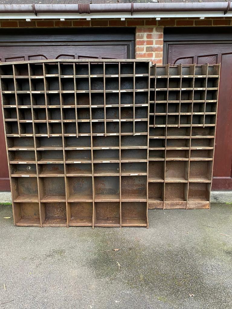 Two Large Metal Industrial Pigeon Hole Shelving Units in Cambridge