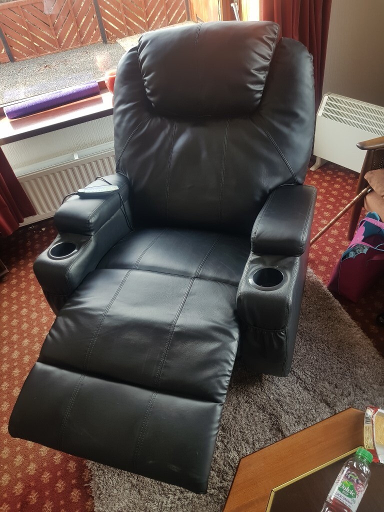 Black leather lazyboy recliner | in Larkhall, South Lanarkshire | Gumtree