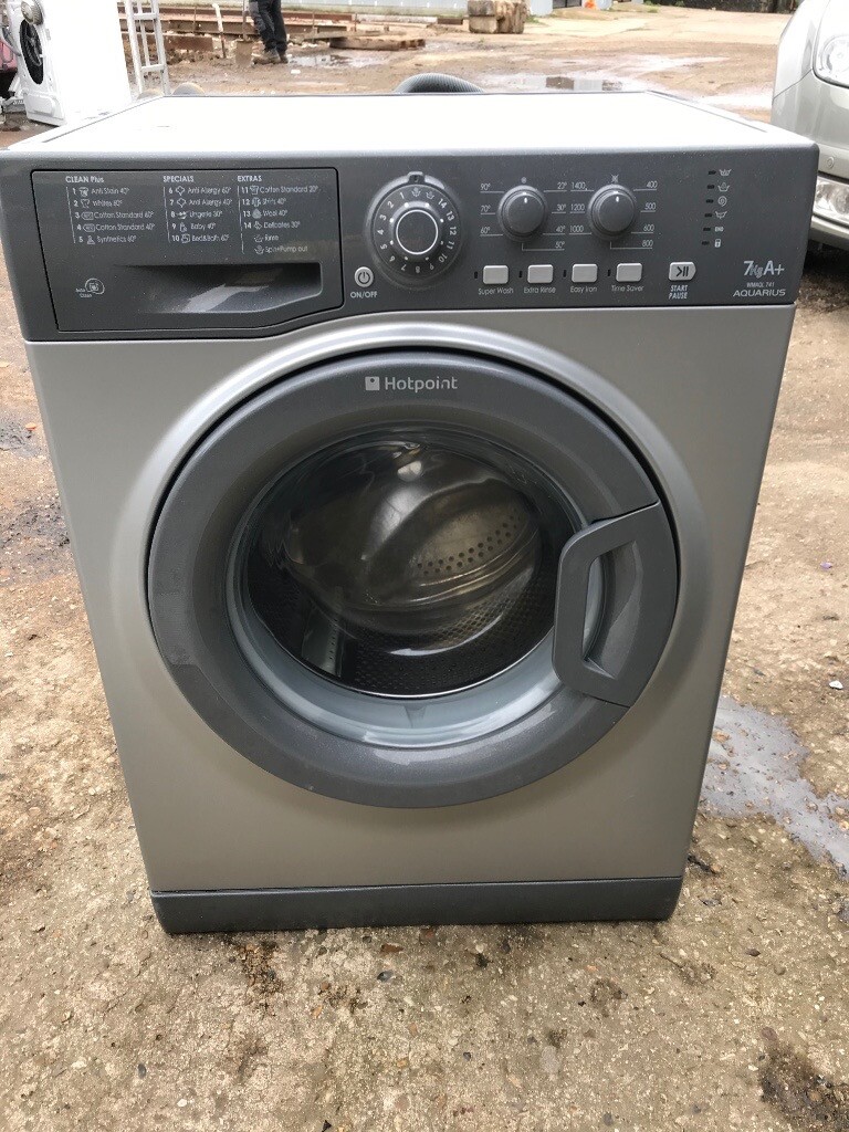Hotpoint WMAQL741 7kg 1400 Spin Washing Machine in Silver 6735 in