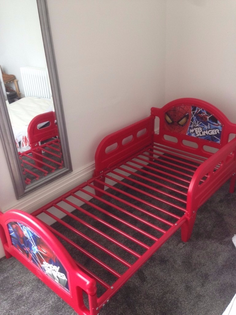 Spiderman Toddler Child Bed Suitable For 1 4 Year Olds Red inside Spiderman Toddler Bed for Home