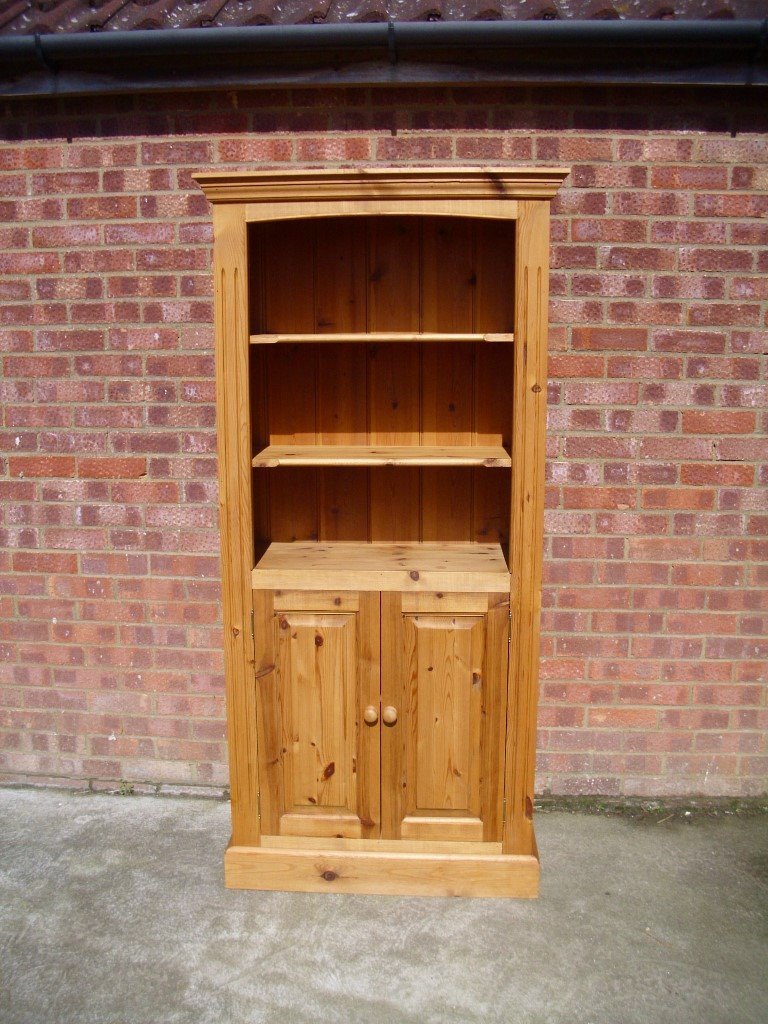 Solid Pine Bookcase with Cupboard Base Adjustable Shelves in Ipswich
