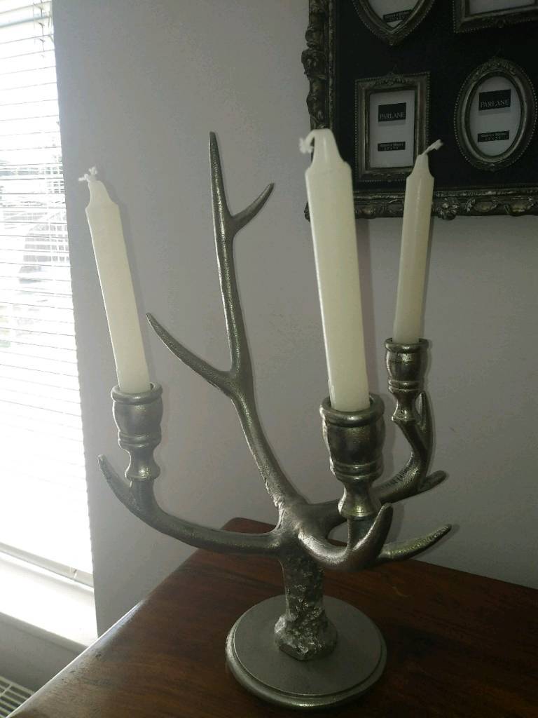 Silver Antler candle holder. in Stow on the Wold, Gloucestershire
