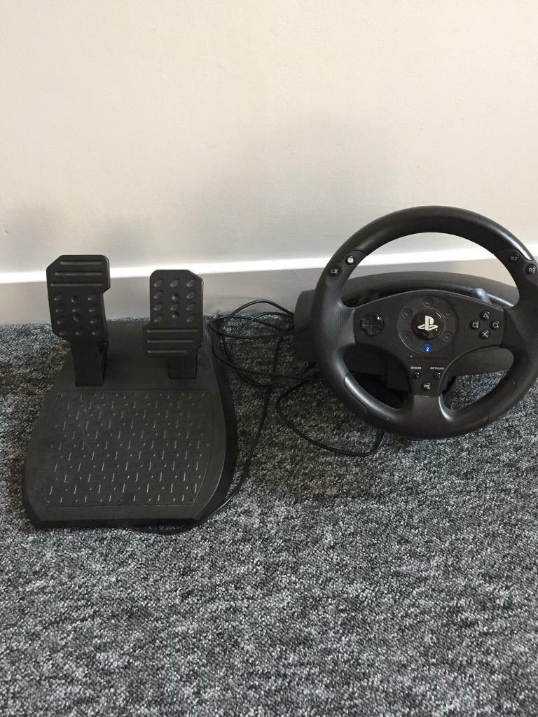 Thrust master PS4 steering wheel with pedals.SOLD in Leicester