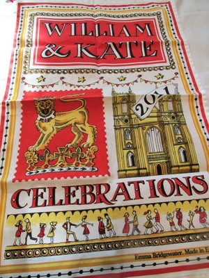 WILLIAM & KATE WEDDING 2011 EMMA BRIDGEWATER LINEN TEA DISH TOWEL