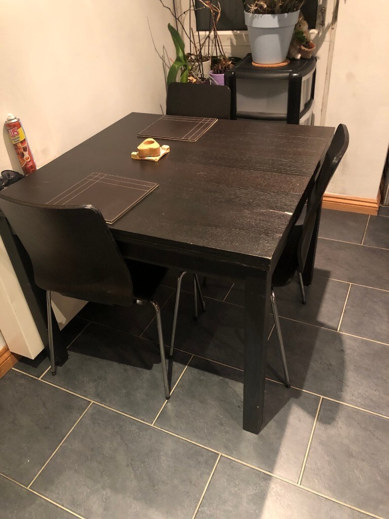 Ikea BJURSTA Extendable Dining table set with 4 chairs | in Southampton