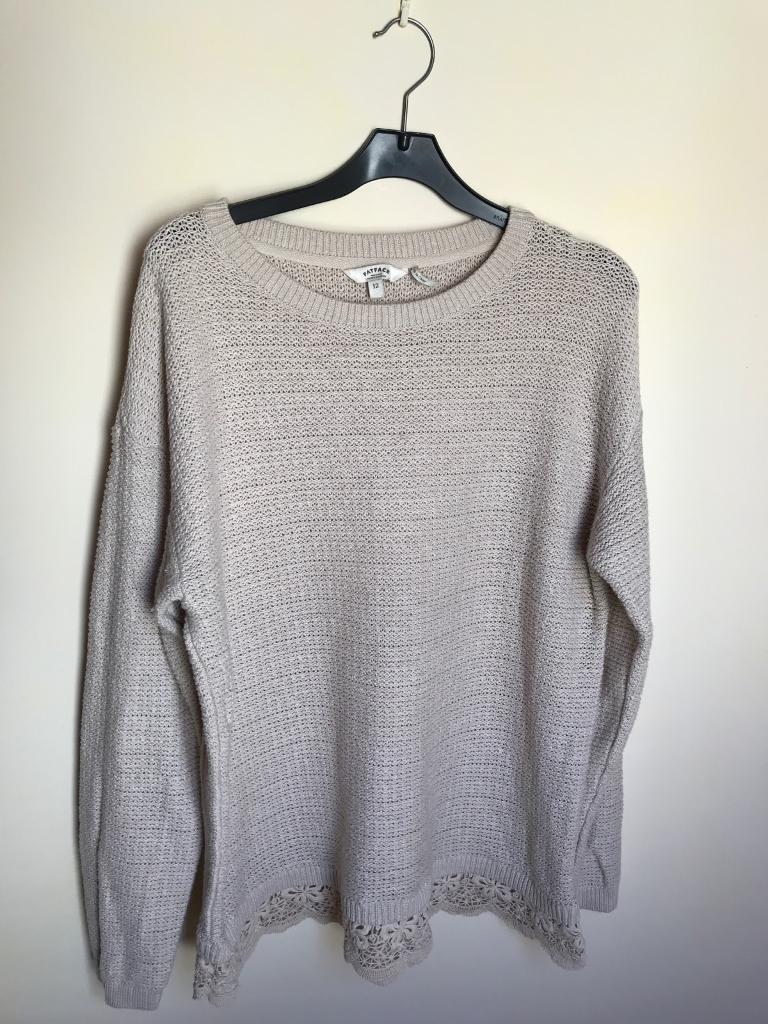 Ladies fat face cream knit jumper with scalloped edge lace trim | in Harleston, Norfolk | Gumtree