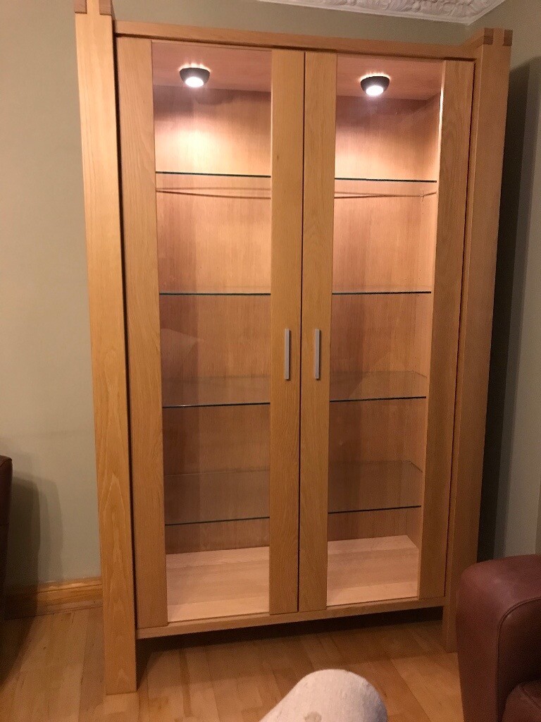 Oak Display with Glass Doors in Glasgow Gumtree