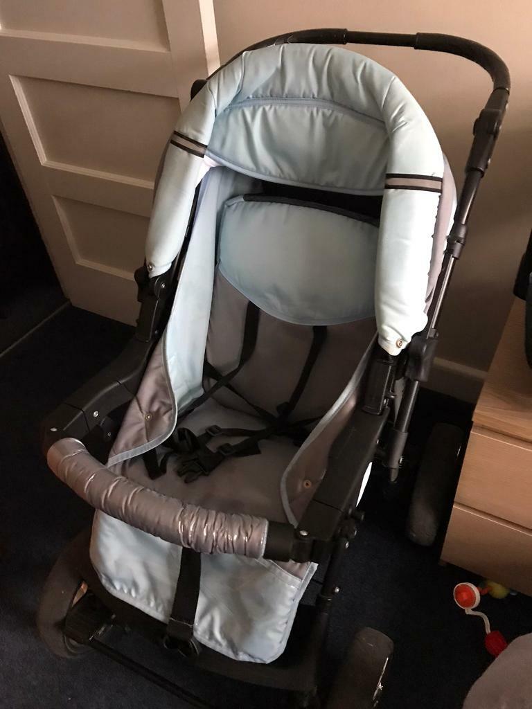 3in1 travel system (pram, pushchair, car seat) with static (fixed