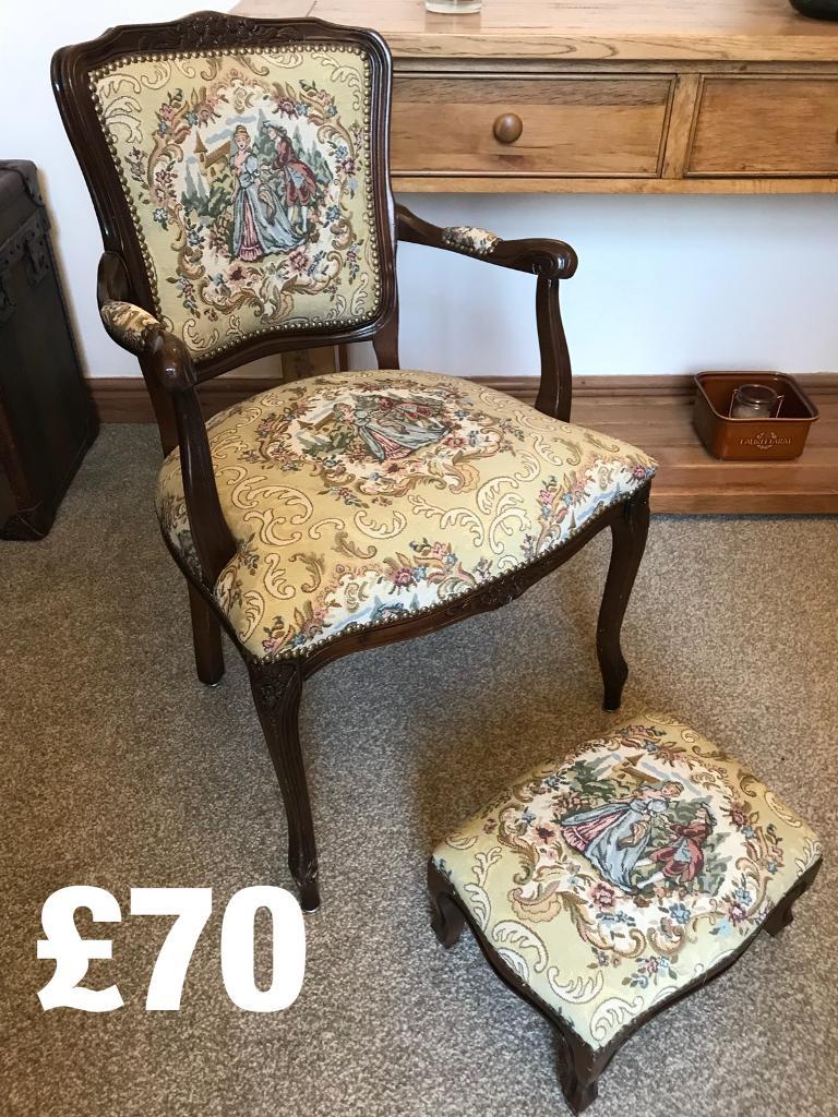 Vintage arm chair & foot stool | in Preston, Lancashire | Gumtree
