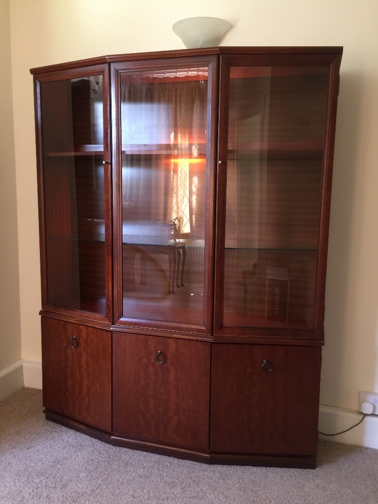 Glass Display Dark Wood Excellent condition been well looked