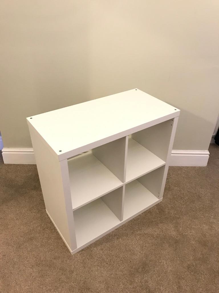 IKEA KALLAX 2x2 SQUARE WHITE STORAGE UNIT CUBE KALAX KALLEX SIDE TABLE BOOK SHELF in