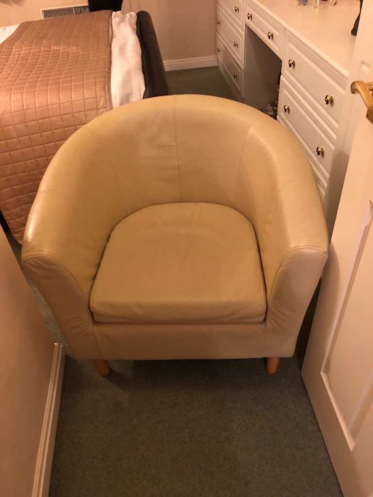 Tub chair in Cream faux leather in Christchurch, Dorset Gumtree