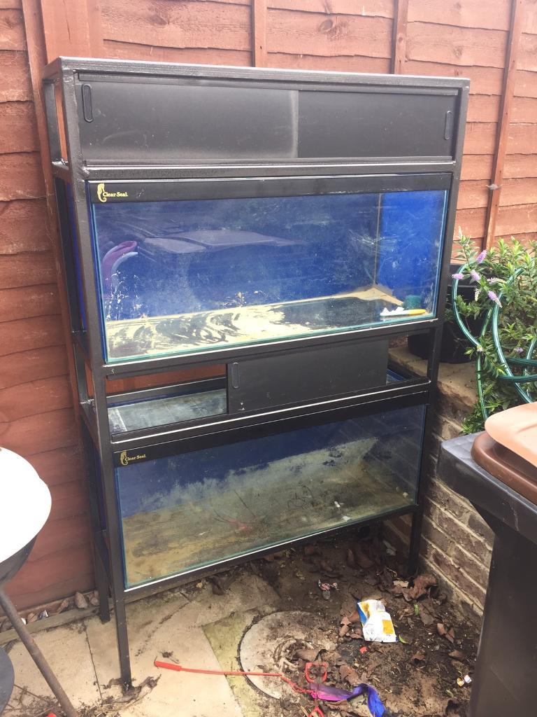 2x Fish tanks and stacked stand (ex shop display) in Chester Le