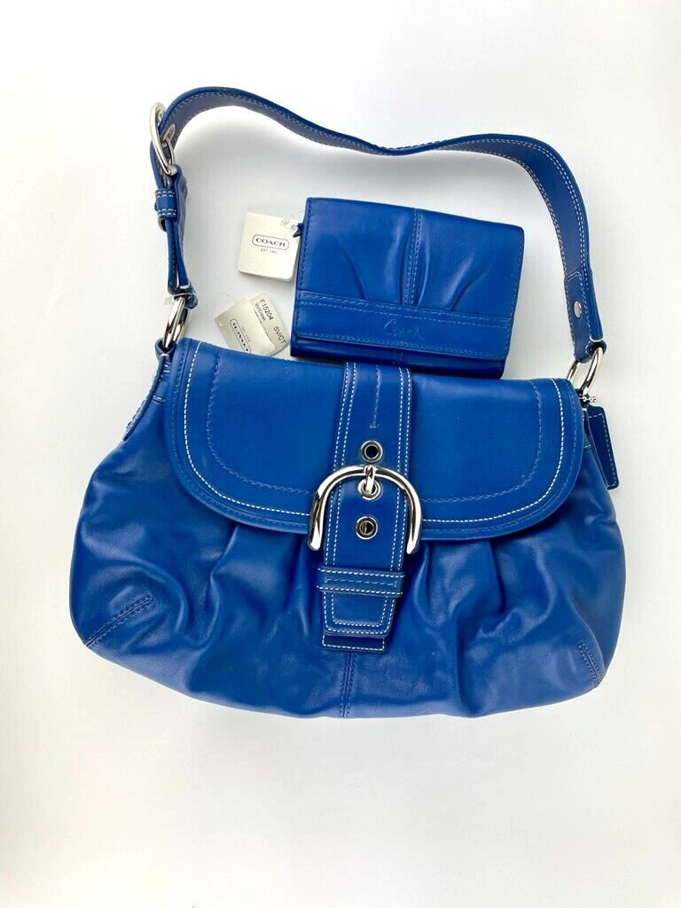 バッグ COACH Soho leather shoulder Bag Blue Coach Soho Blue Hobo Shoulder Bag One Hand Strap Leather