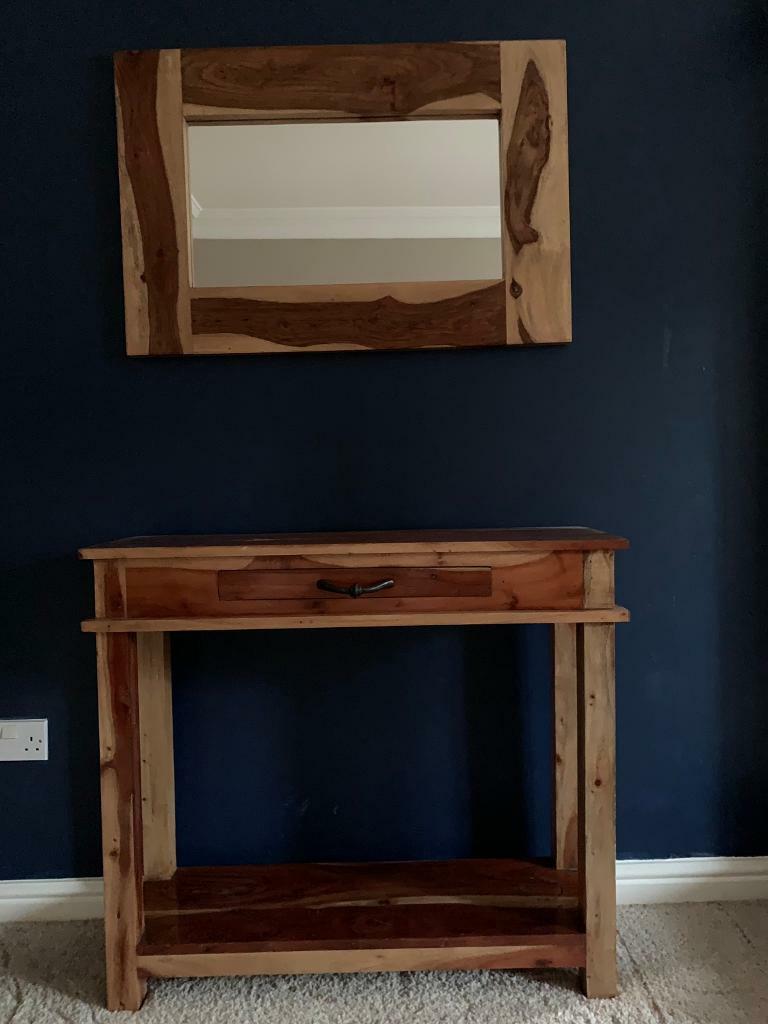 Solid wood mirror & console table in Hengoed, Caerphilly Gumtree