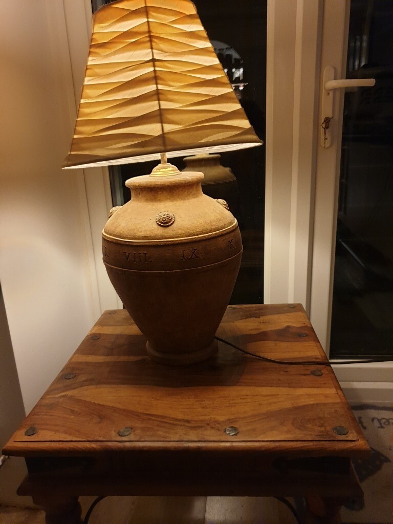 Antique Wooden Table and Living Room Table Lamp Good Condition | in