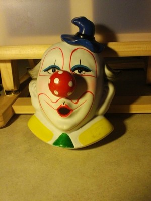 Vintage Musical Clown Ceramic Figurine 