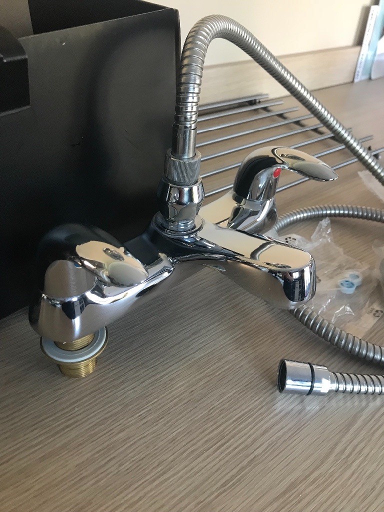Almost NEW bathroom bath mixer taps Easy turn complete with BRAND NEW