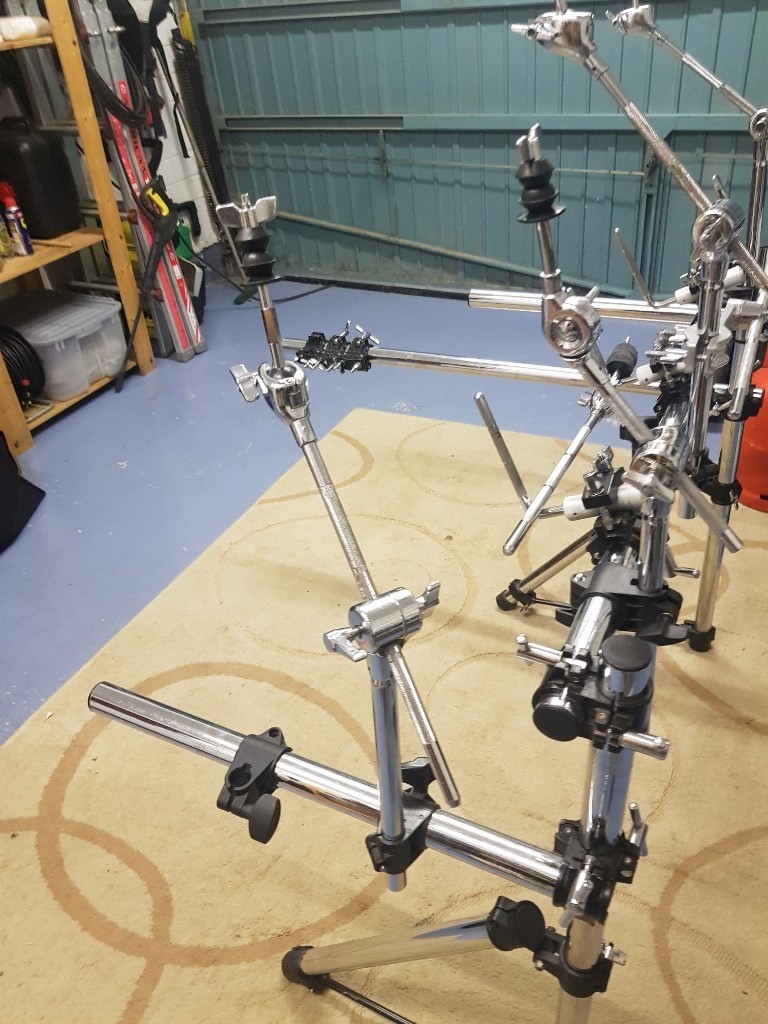 Huge Gibraltar Drum Rack and Boom Cymbal arms plus accessories in