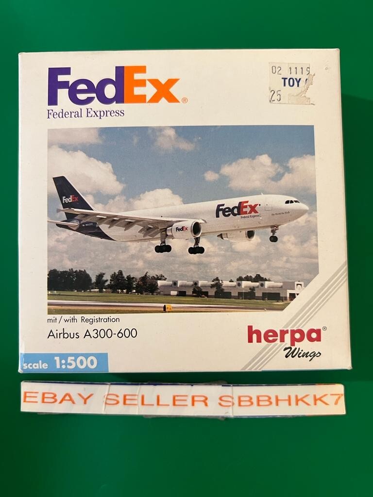 herpa wings / ヘルパ｜A300-600｜FedEx｜1:500 Avion Herpa Wings FedEx Airbus A300-600 1/500 501897 vintage