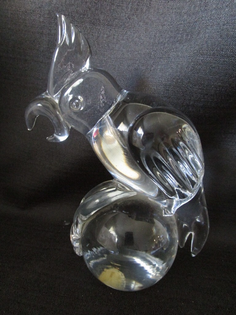 Lyn 80 Art Glass - Clear Crystal Cockatoo Parrot - Signed | eBay