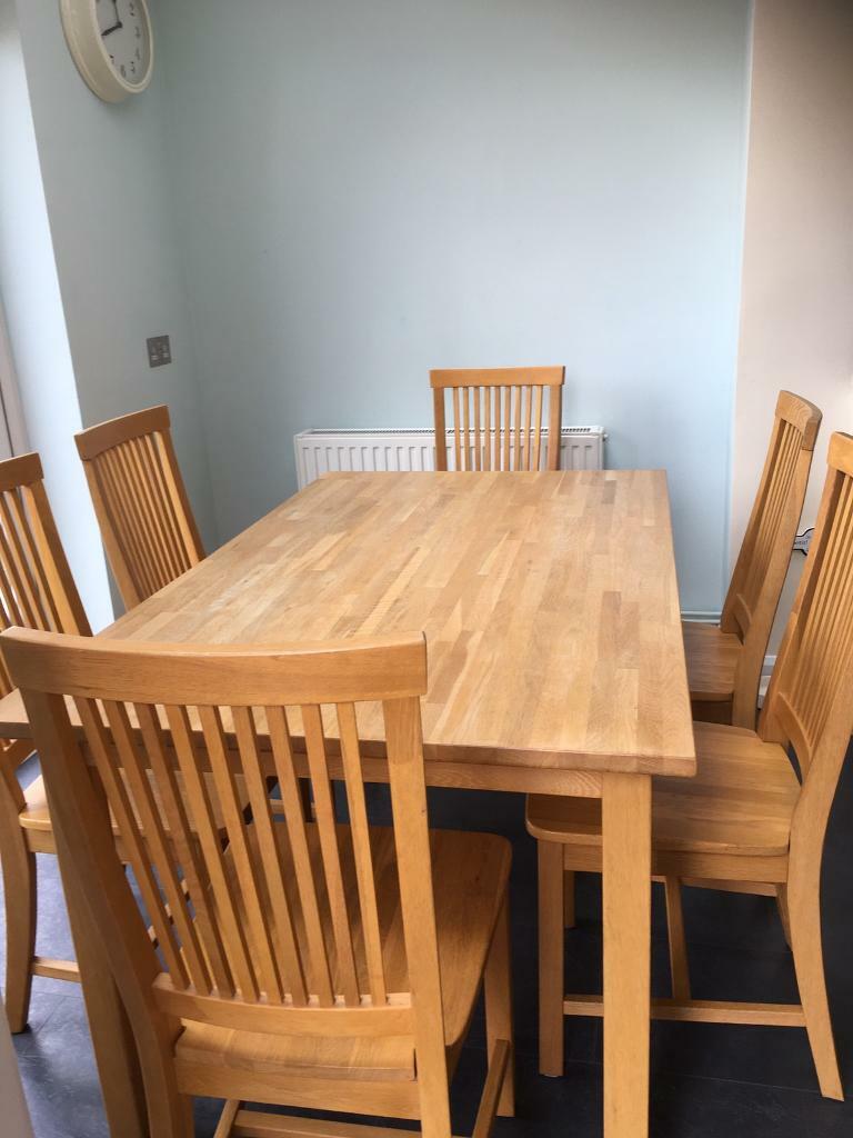 6 Seater Oak Dining Table and 6 chairs in Southampton, Hampshire Gumtree