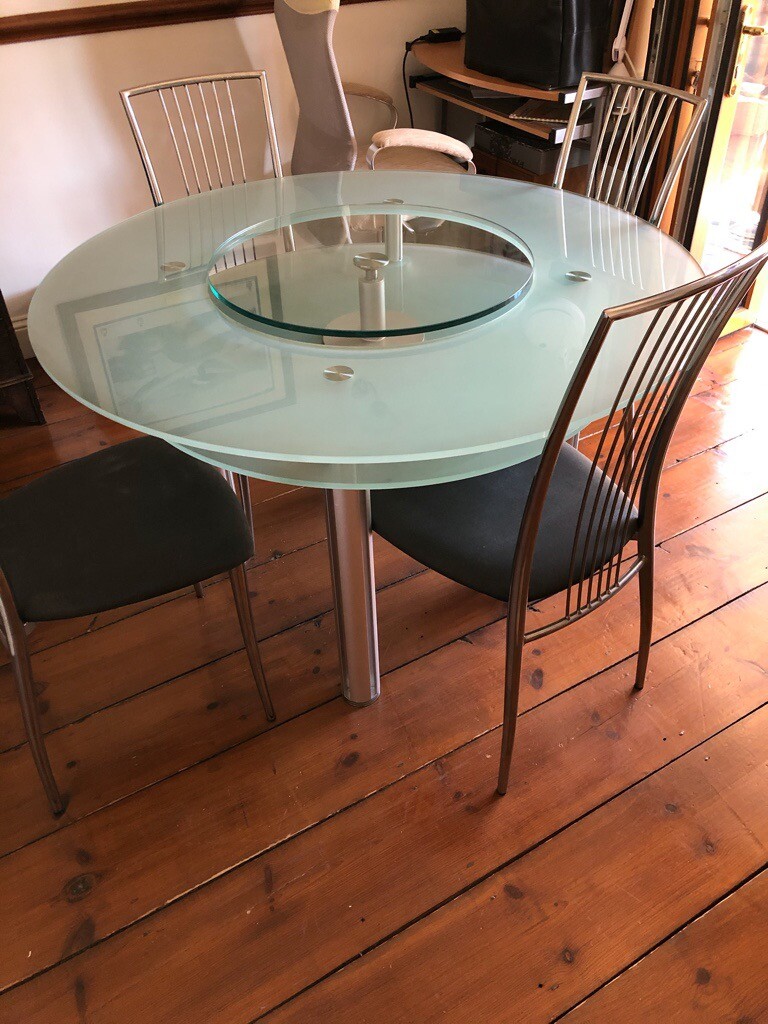 Round Glass Table with and 4 chairs in Warboys, Cambridgeshire Gumtree