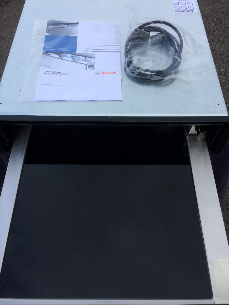Bosch 14cm Plate Warming Drawer Brushed Stainless Bic630ns1b In