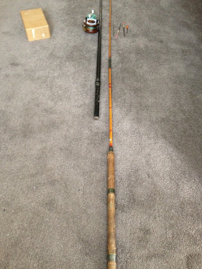 Vintage fishing rods with reels and floats in South Croydon, London