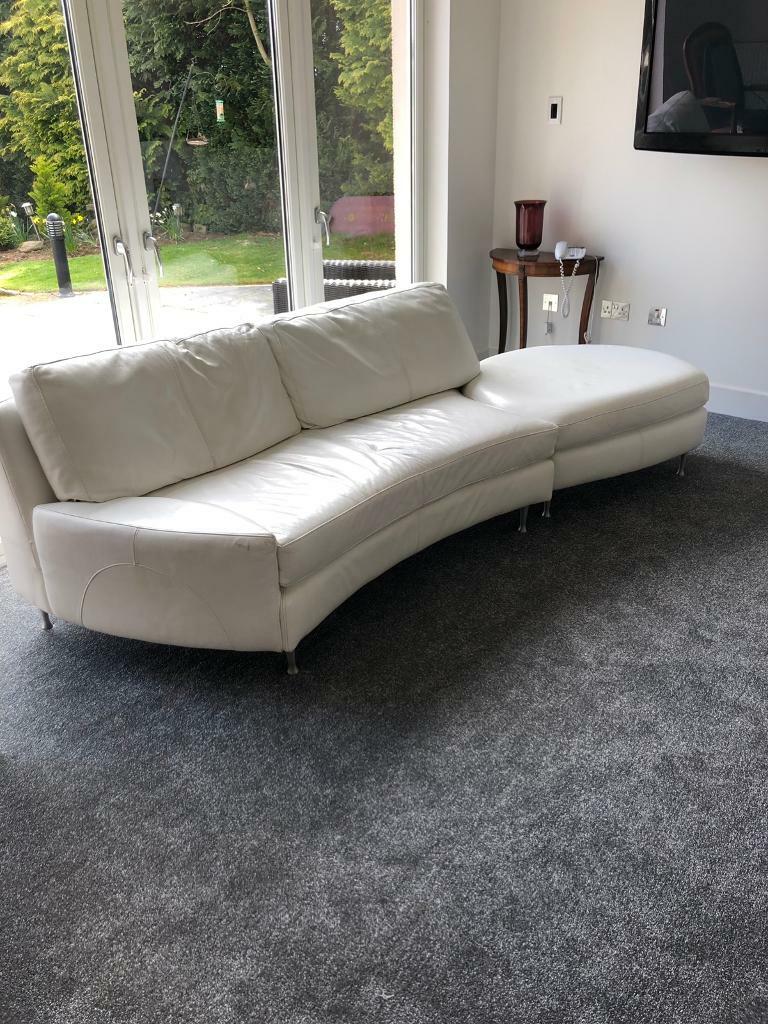 White leather sofa in Milltimber, Aberdeen Gumtree