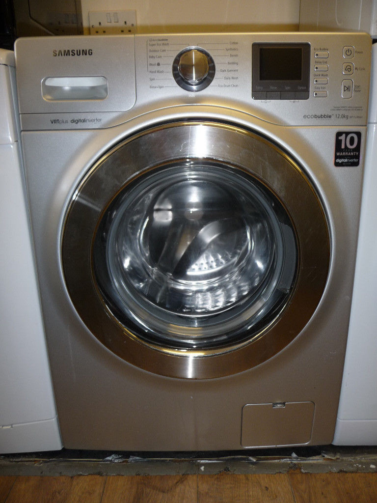 Samsung Eco Bubble Washing Machine Huge 12KG Load Silver / Chrome