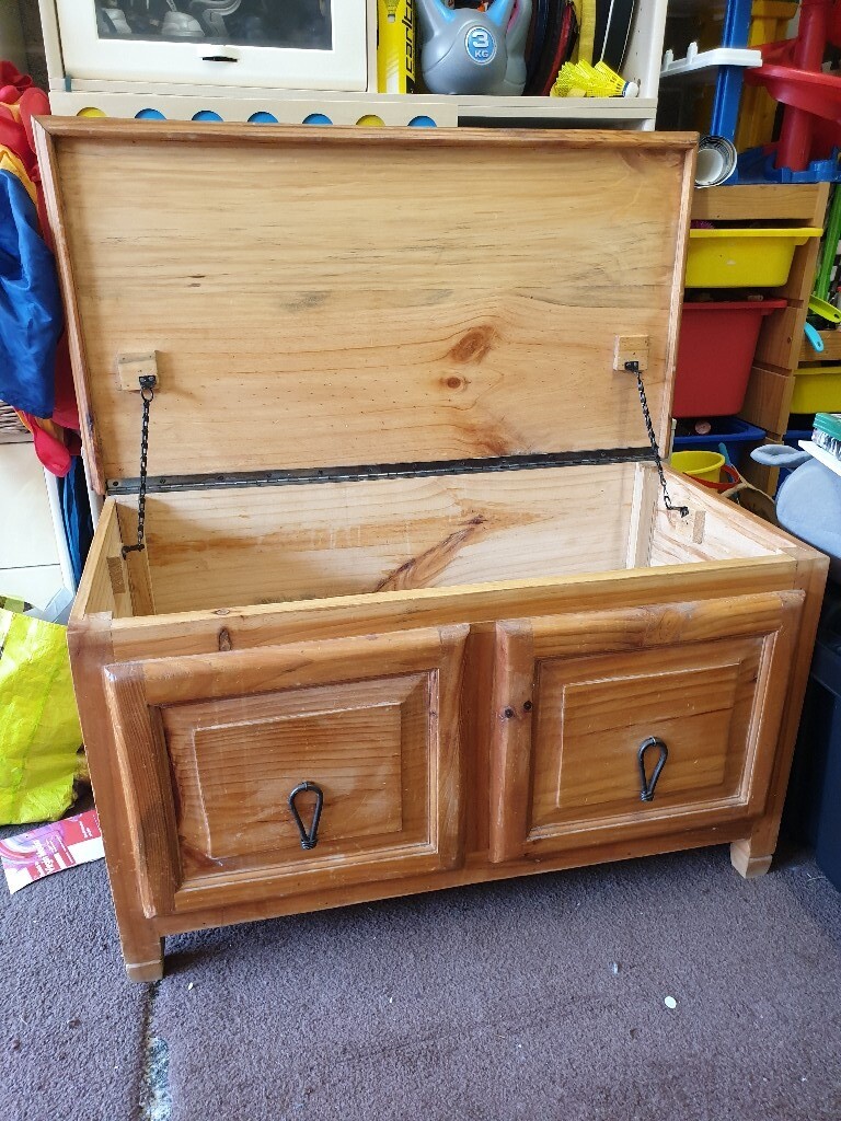 Large wooden chest for sale which would be ideal for upcycling. in
