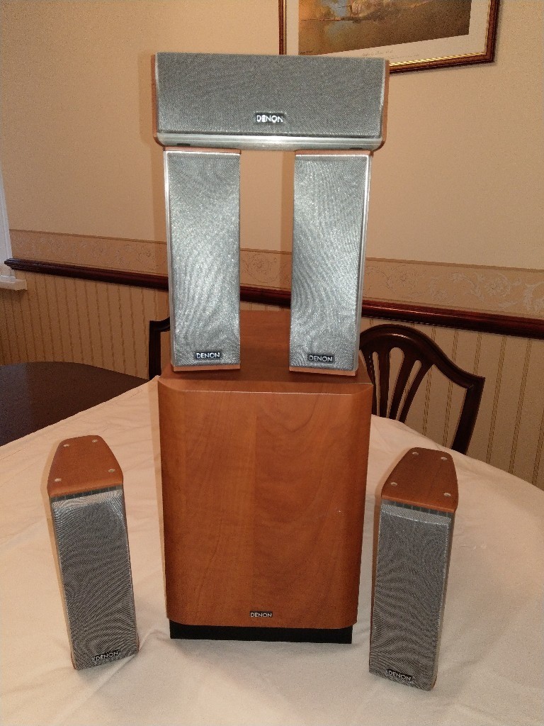 Denon DSW500SD passive bass subwoofer & 5 surround speakers SCA500SD