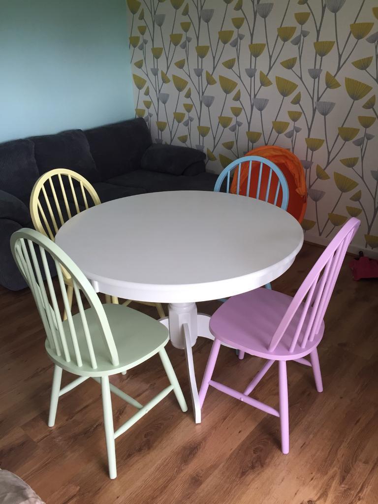 Round Wooden Dining Table With Four Chairs In Yeovil Somerset throughout dining tables yeovil with regard to Existing Property