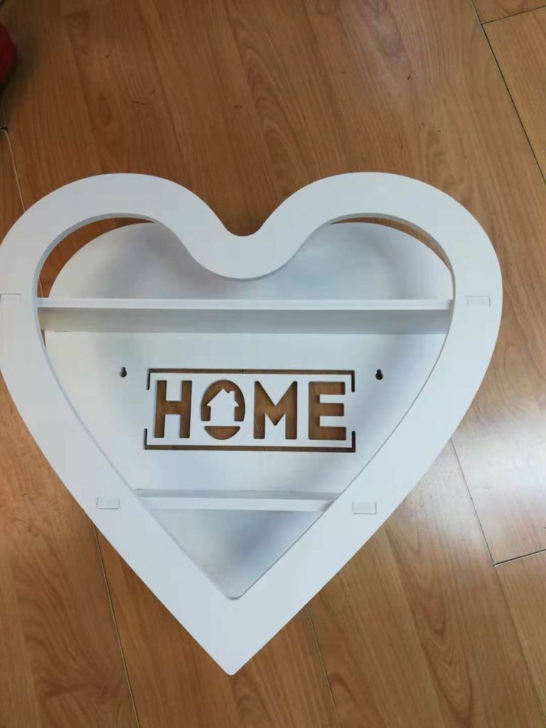 Decorazione Parete Mensole 2 Ripiani Cuore Home In Legno Bianco 12352 bal