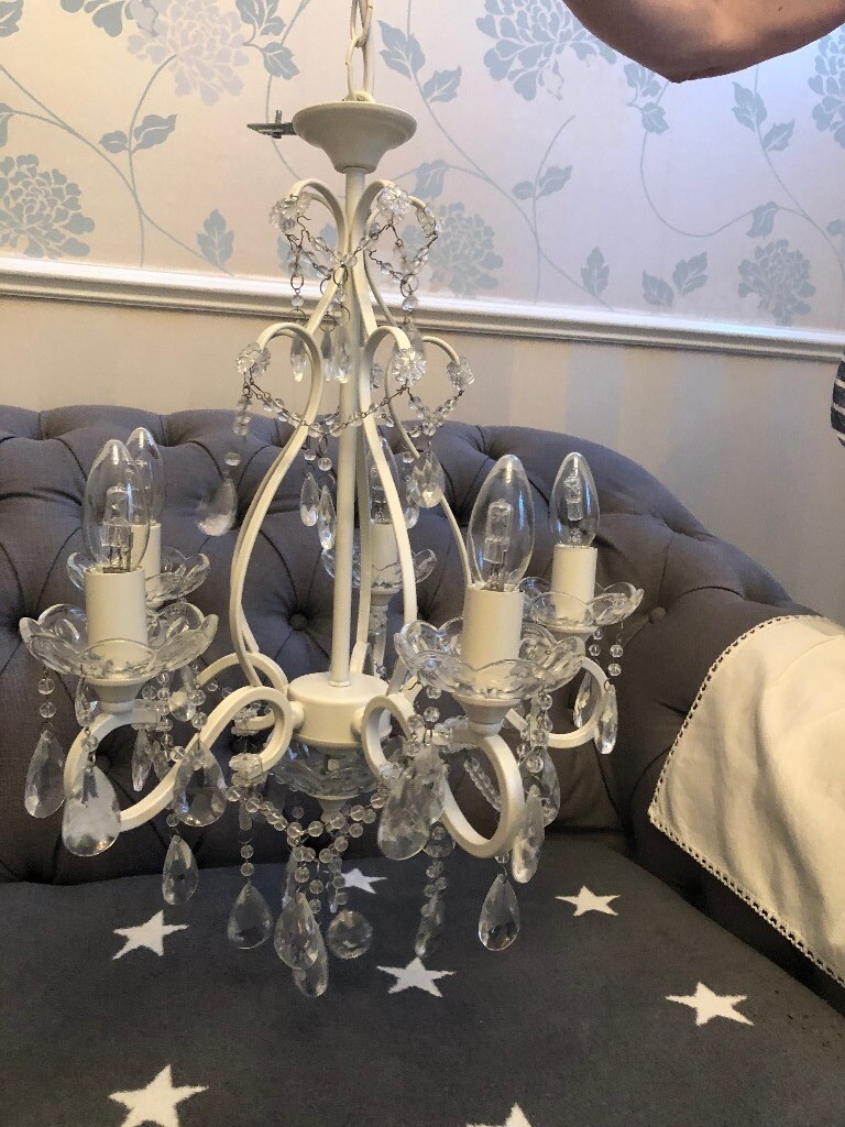 1 X Cream Metal Chandelier And 1 X Kitchen Spot Light In Cheadle