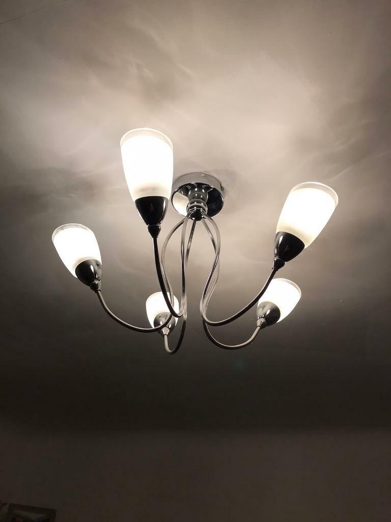 Wickes Chrome And Glass 3 Arm Ceiling Light In Southampton