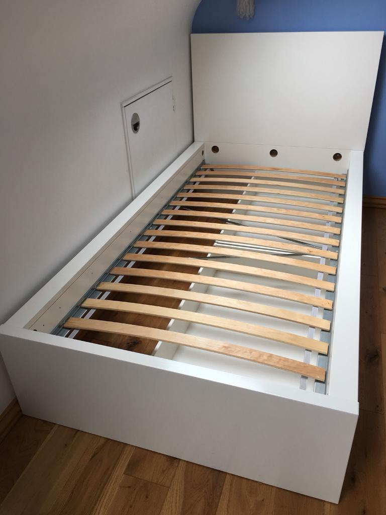 Ikea Malm Single Bed Frame With Storage Drawers In Cwmavon