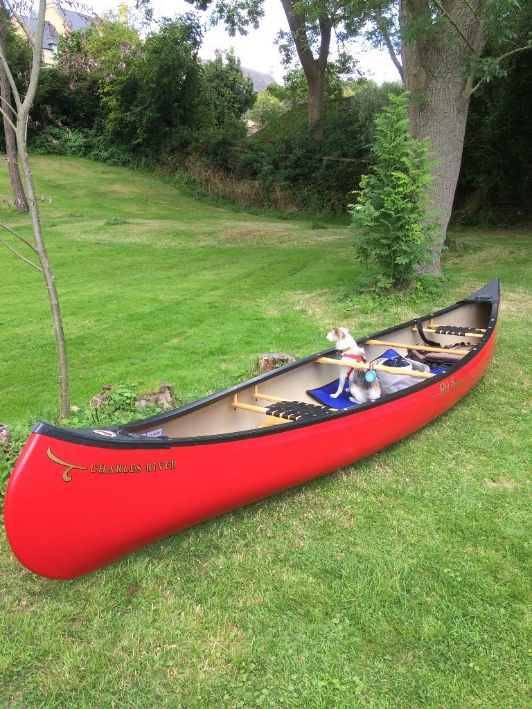 **SOLD* * Old Town Charles River Canadian Canoe Red Light 