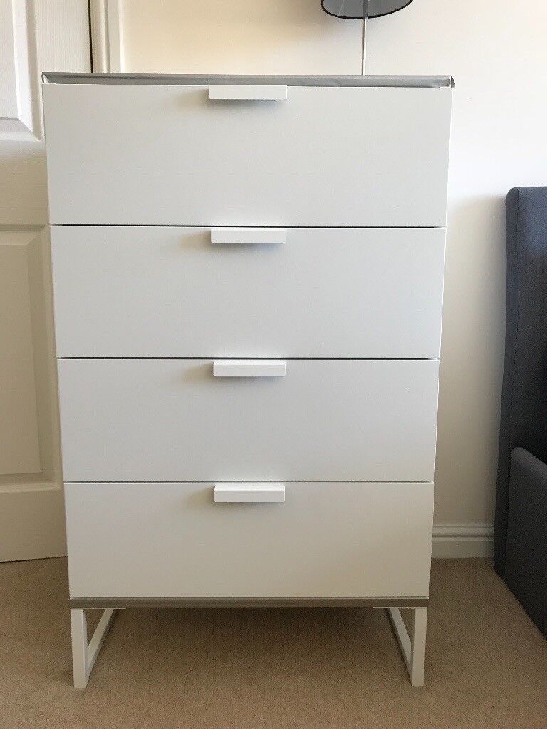 Ikea Trysil Chest Of 4 Drawers White Light Grey In Stamford