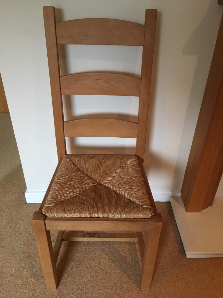 4 X Wooden Chairs With Woven Seats In Colinton Edinburgh Gumtree