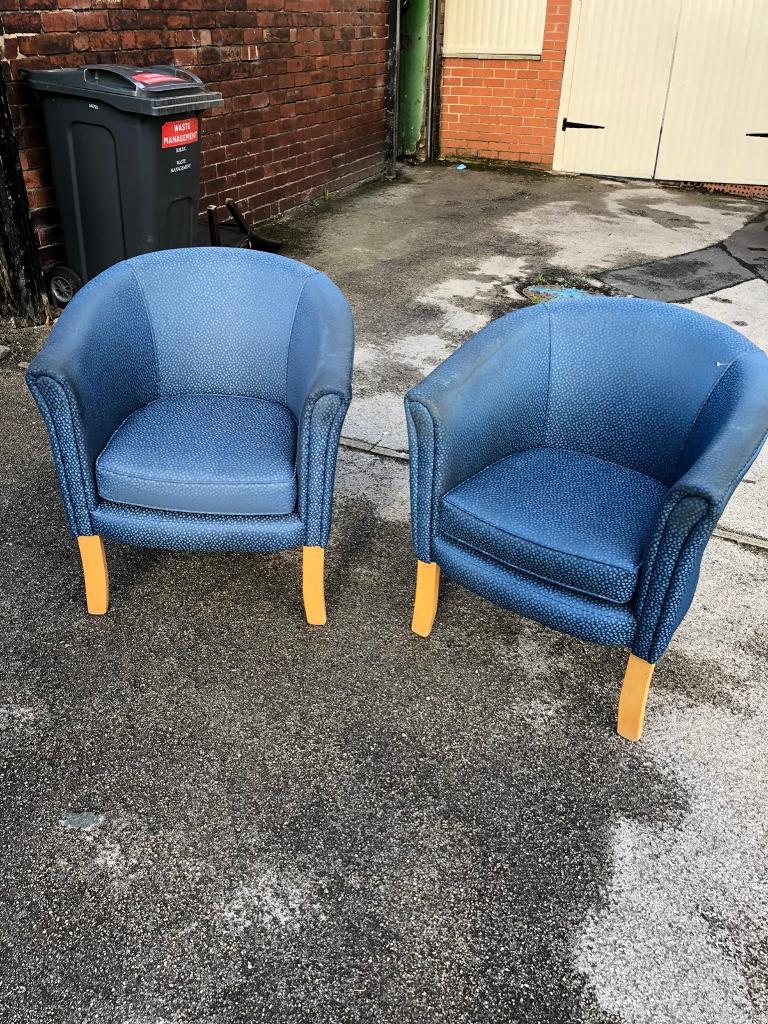 Blue bucket chairs in Wombwell, South Yorkshire Gumtree