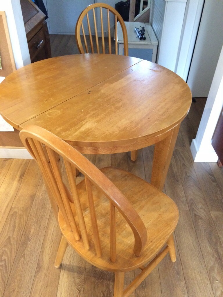 Solid Wood Folding Dining Table And Two Chairs In Southampton Hampshire Gumtree