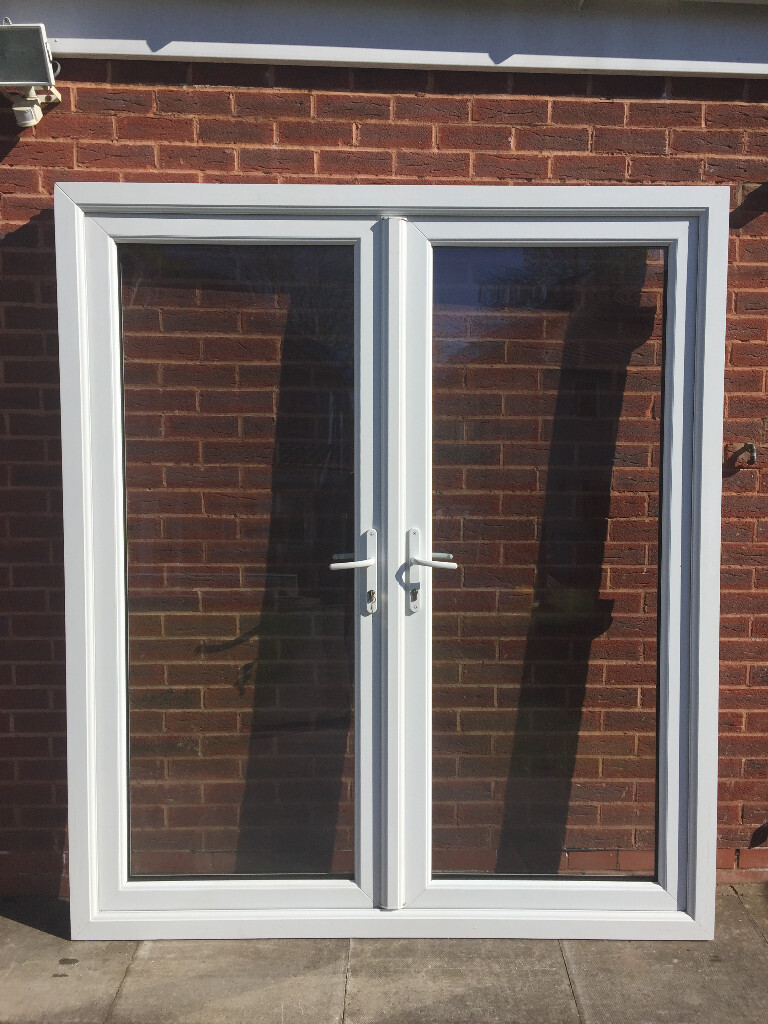 UPVC DOUBLE GLAZED FRENCH PATIO DOOR 3 KEYS 184cm WIDE 212cm HIGH - Can