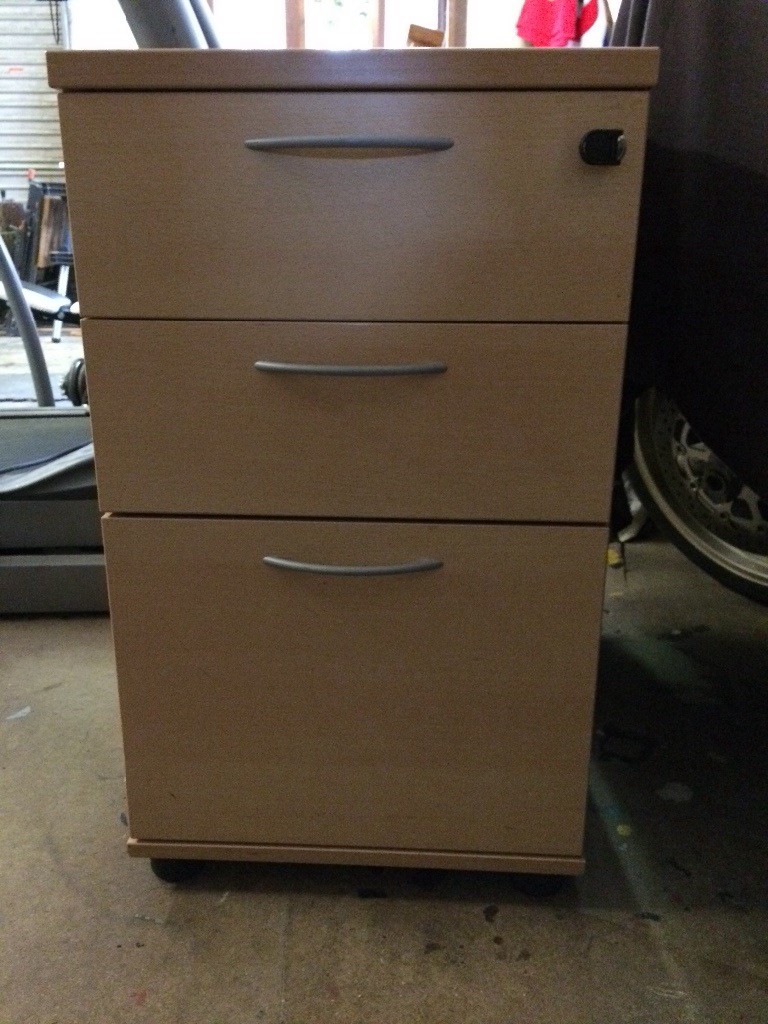 3 drawer lockable beech effect filing in Norwich, Norfolk Gumtree