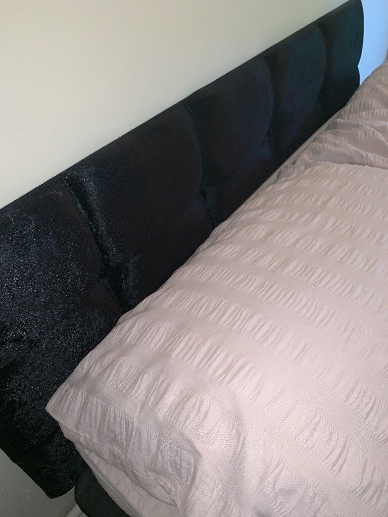 Black crushed velvet small double divan bed in Norwich, Norfolk Gumtree