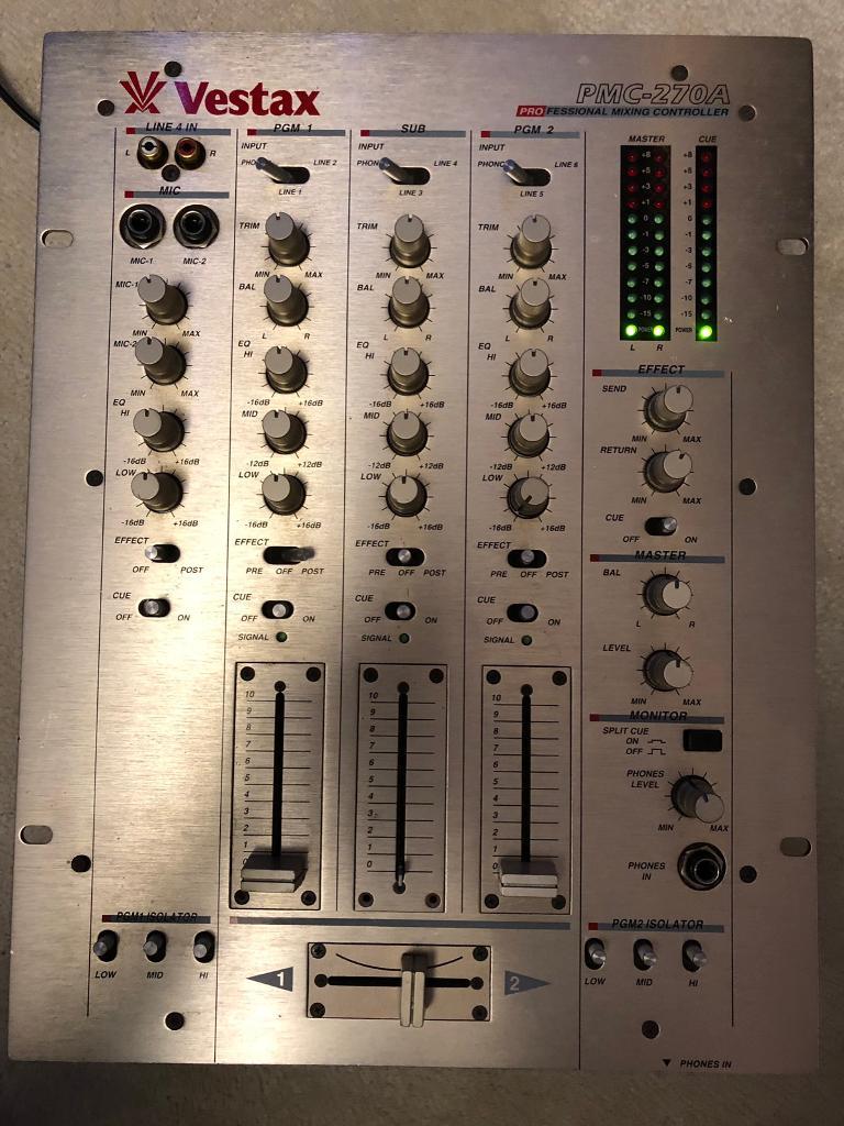 Vestax PMC270A Professional DJ Mixer 3 Channels Rotary Mixer in