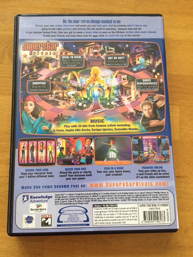 SUPERSTAR Rivals in Association with Popstars The Rivals PC CD-ROM ... SUPERSTAR Rivals in Association with Popstars The Rivals PC CD-ROM game
