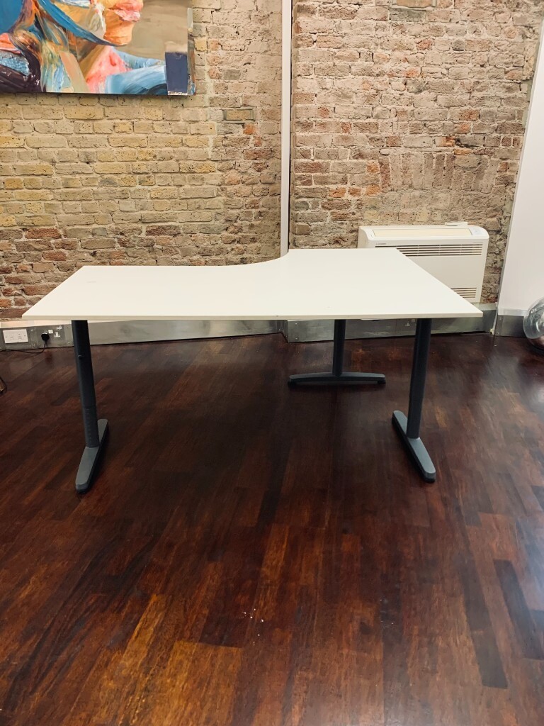 White IKEA Galant L shaped/Corner Office Computer Desk/Table