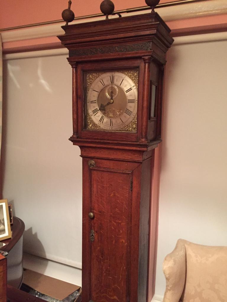 Antique grandfather longcase clock oak case in Belfast City Centre